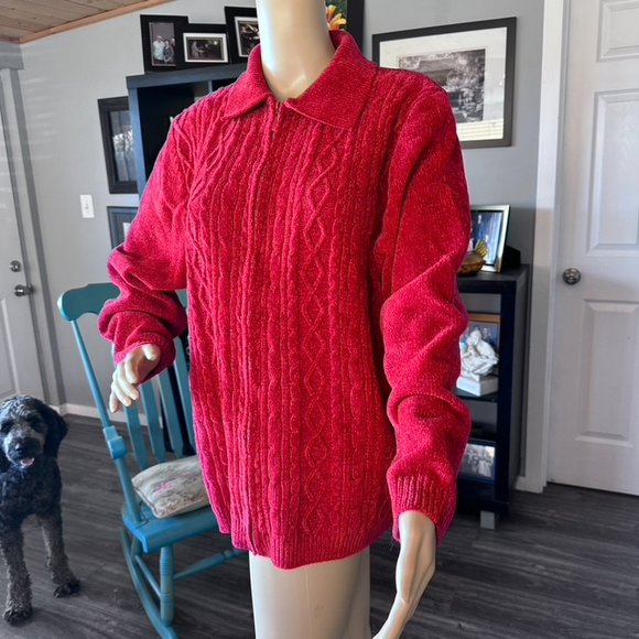 Plus Size Alfred Dunner Zip-front Sweater - Picture 3 of 10